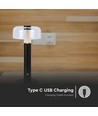 LED Tischlampe - 1800mAh Akku, Ø150x300 mm, 3000K, Schwarzes Gehäuse