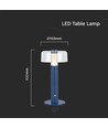 1W wiederaufladbare LED Tischleuchte - Violett, dimmbar, 3000K, USB Aufladung, 30cm hoch
