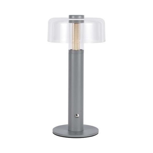 1W wiederaufladbare LED Tischleuchte - Touch dimmbar, 1800mAh Akku, 3000K, grau, inkl. USB-C Kabel