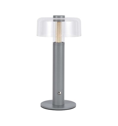 1W wiederaufladbare LED Tischleuchte - Touch dimmbar, 1800mAh Akku, 3000K, grau, inkl. USB-C Kabel