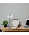 1W wiederaufladbare LED Tischleuchte - Touch dimmbar, 1800mAh Akku, 3000K, grau, inkl. USB-C Kabel