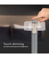 1W wiederaufladbare LED Tischleuchte - Touch dimmbar, 1800mAh Akku, 3000K, grau, inkl. USB-C Kabel
