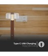 1W wiederaufladbare LED Tischleuchte, sandbraun - Touch dimmbar, 3000K, USB-C, 150x300mm