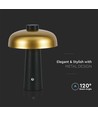 3W wiederaufladbare LED Tischleuchte - Touch dimmbar, 3-in-1 CCT, gold/schwarz, inkl. USB-Kabel