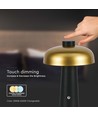 3W wiederaufladbare LED Tischleuchte - Touch dimmbar, 3-in-1 CCT, gold/schwarz, inkl. USB-Kabel