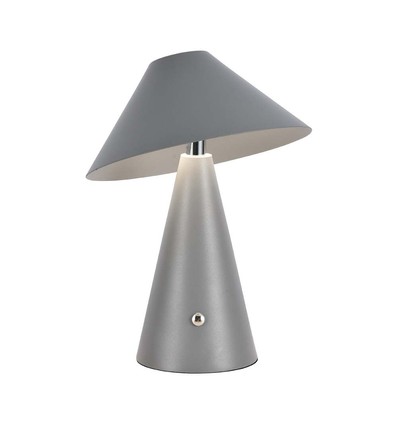 3W wiederaufladbare LED Tischleuchte, CCT - Grau, touch dimmbar, USB-C, Metall, 200lm