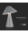 3W wiederaufladbare LED Tischleuchte, CCT - Grau, touch dimmbar, USB-C, Metall, 200lm