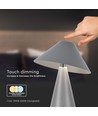 3W wiederaufladbare LED Tischleuchte, CCT - Grau, touch dimmbar, USB-C, Metall, 200lm