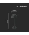 V-Tac Wiederaufladbare Tischlampe 3in1 - CCT, schwarz, IP20, Touch-dimmbar