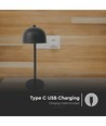 V-Tac Wiederaufladbare Tischlampe 3in1 - CCT, schwarz, IP20, Touch-dimmbar