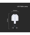 2W LED Tischleuchte, wiederaufladbar - Touch dimmbar, 3-in-1 CCT, schwarz, USB, inkl. Batterie