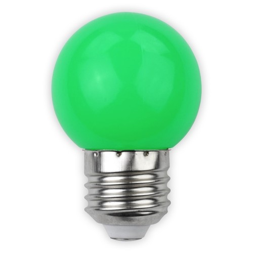E27 1W LED Tropfenlampe - Grün, mattiert