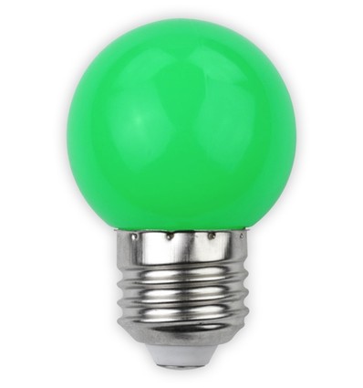 E27 1W LED Tropfenlampe - Grün, mattiert