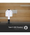 2W LED Tischleuchte, wiederaufladbar - Touch dimmbar, 3-in-1 CCT, schwarz, USB, inkl. Batterie