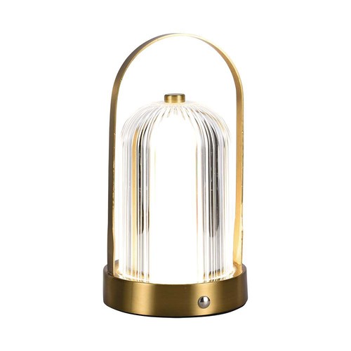 1W wiederaufladbare LED Tischleuchte, touch dimmbar - 3-in-1 CCT, French Gold, 1800mAh Akku, Höhe 19cm