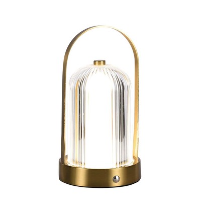 1W wiederaufladbare LED Tischleuchte, touch dimmbar - 3-in-1 CCT, French Gold, 1800mAh Akku, Höhe 19cm