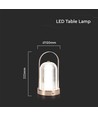 1W wiederaufladbare LED Tischleuchte, touch dimmbar - 3-in-1 CCT, French Gold, 1800mAh Akku, Höhe 19cm