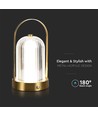 1W wiederaufladbare LED Tischleuchte, touch dimmbar - 3-in-1 CCT, French Gold, 1800mAh Akku, Höhe 19cm