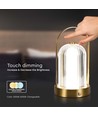 1W wiederaufladbare LED Tischleuchte, touch dimmbar - 3-in-1 CCT, French Gold, 1800mAh Akku, Höhe 19cm