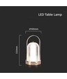 1W wiederaufladbare LED Tischleuchte, Antik-Bronze - 3-in-1 CCT, dimmbar, 5V, 1800mAh Akku, Höhe 19cm