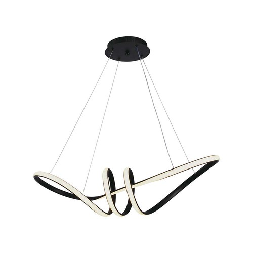 72cm 24W dekorative LED Pendelleuchte - Schwarz, 3240lm, 3000K, IP20, inkl. Leuchtmittel