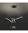 72cm 24W dekorative LED Pendelleuchte - Schwarz, 3240lm, 3000K, IP20, inkl. Leuchtmittel