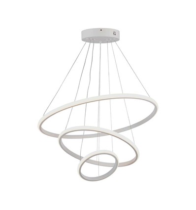 32W LED Pendelleuchte, 3 Ringe - Ø60+40+20cm, 3880lm, 3000K, weißes Finish