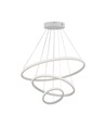 32W LED Pendelleuchte, 3 Ringe - Ø60+40+20cm, 3880lm, 3000K, weißes Finish