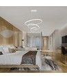 32W LED Pendelleuchte, 3 Ringe - Ø60+40+20cm, 3880lm, 3000K, weißes Finish