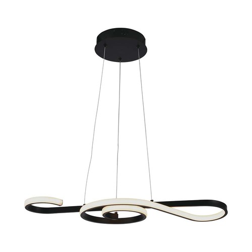 18W LED Pendelleuchte, Violin-Design - 700x250mm, 3000K, schwarz, dekorative Deckenleuchte