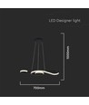 18W LED Pendelleuchte, Violin-Design - 700x250mm, 3000K, schwarz, dekorative Deckenleuchte
