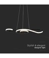 18W LED Pendelleuchte, Violin-Design - 700x250mm, 3000K, schwarz, dekorative Deckenleuchte