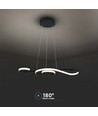 18W LED Pendelleuchte, Violin-Design - 700x250mm, 3000K, schwarz, dekorative Deckenleuchte
