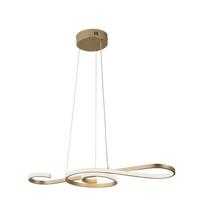 18W dekorative LED Pendelleuchte - L700x250mm, gold, violinförmig, 3000K