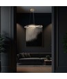 18W dekorative LED Pendelleuchte - L700x250mm, gold, violinförmig, 3000K