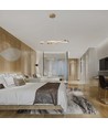 18W dekorative LED Pendelleuchte - L700x250mm, gold, violinförmig, 3000K