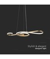 18W dekorative LED Pendelleuchte - L700x250mm, gold, violinförmig, 3000K