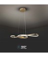 18W dekorative LED Pendelleuchte - L700x250mm, gold, violinförmig, 3000K