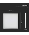 60x60 LED Panel, 36W - 110lm/W, 2-in-1 Einbau oder Anbau, weißer Rand