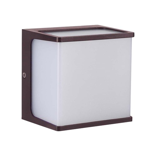 8W LED Wandleuchte - IP65, braun, quadratisch, inkl. Leuchtmittel
