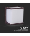 8W LED Wandleuchte - IP65, braun, quadratisch, inkl. Leuchtmittel