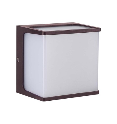 8W LED Wandleuchte - IP65, braunes Gehäuse, 4000K, 800lm, 120x120x92mm
