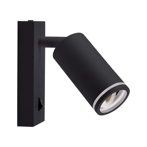 Wandmontierter GU10 Spotstrahler - schwarzes Gehäuse