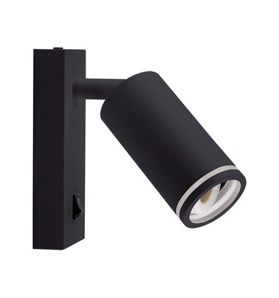 Wandmontierter GU10 Spotstrahler - schwarzes Gehäuse