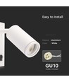 GU10 Wandleuchte mit Schalter - Weiß, Aluminium, ohne Leuchtmittel