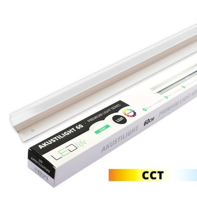 60 cm LED Troldtekt-Schiene, CCT - 19W, Akustilight, versenkt, 24V