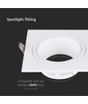 GU10 Einbaustrahler - Eckig, weiß, Ausschnitt: 75x75 mm, ohne Leuchtmittel