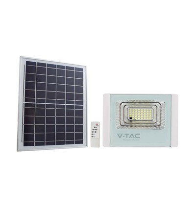 20W Solarpanel LED-Flutlichtstrahler - 4000K, Weißes Gehäuse