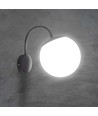 E27 Wandleuchte mit weißer Kugel - Schwarz, IP44 Außen, Ø20cm, ohne Leuchtmittel