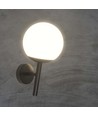 E27 Außenwandleuchte - Schwarz, IP44, Opalkugel, Ø20cm, ohne Leuchtmittel